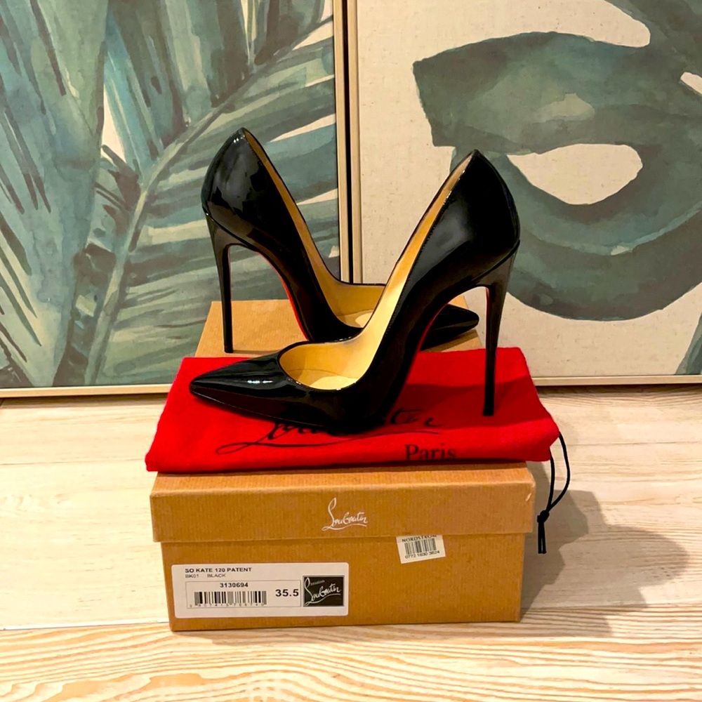 Christian Louboutin 120 Black Patent So Kate size 35.5